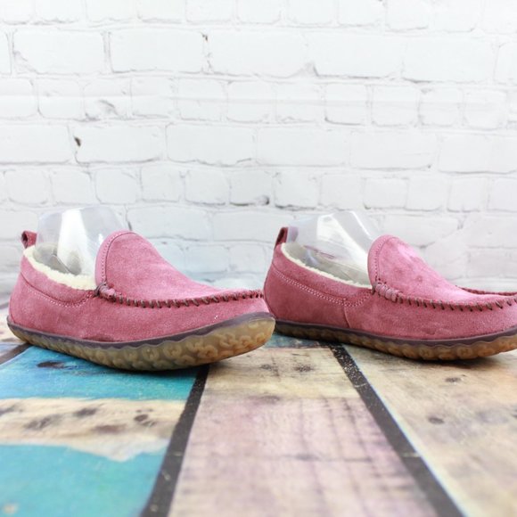 LL Bean Light Rosewood Suede Lined Mountain Slippers Size 6 M - Picture 3 of 9